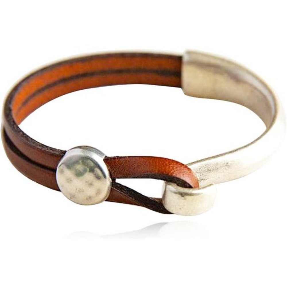 Leather Cuff Bracelet for Women Black Leather Wrap Bracelet Studded Boho Cuff